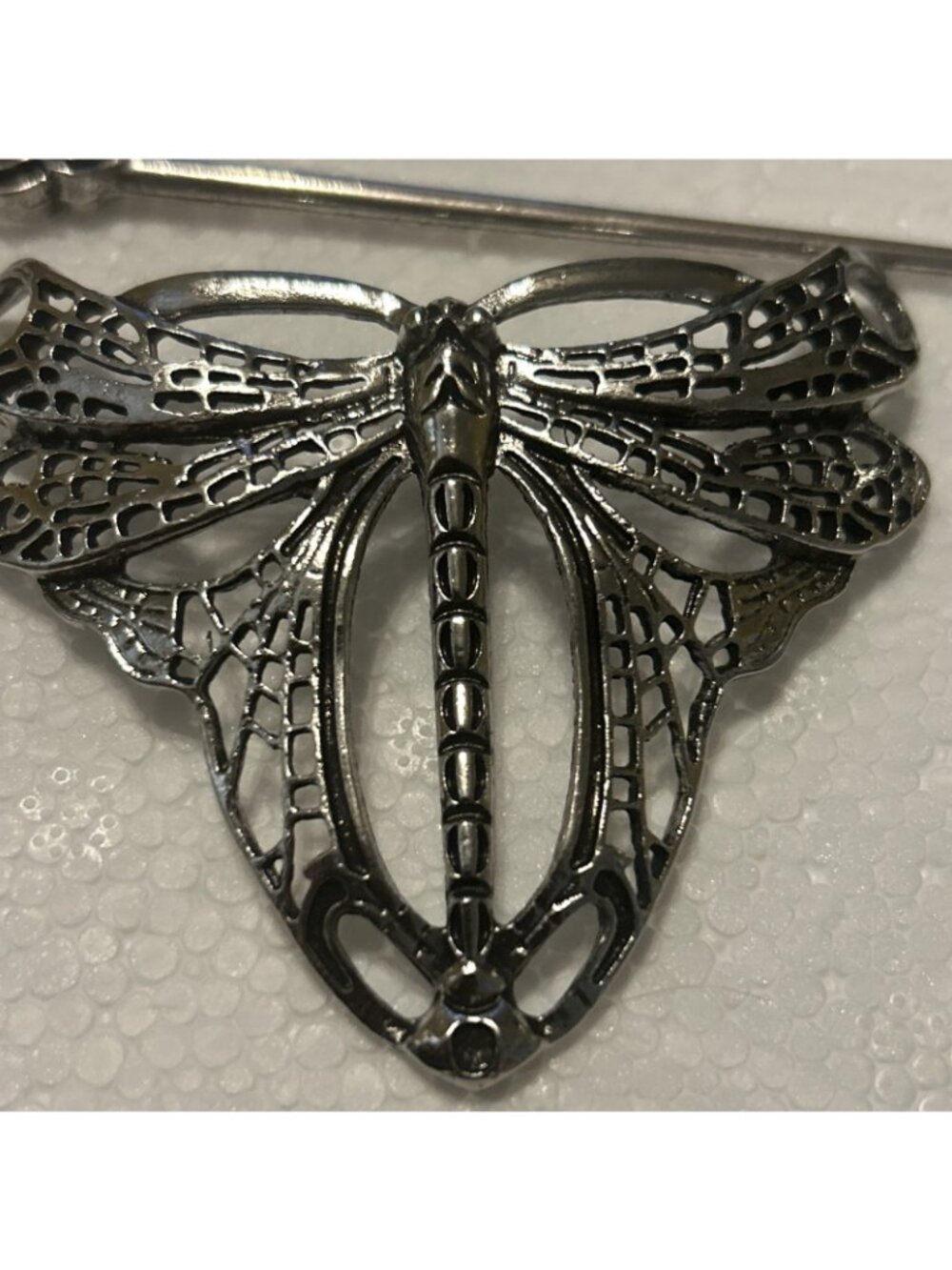 Dragon Fly Hair Pin Silver Tone Approximately 3” W/ Pin Holder - Picture 5 of 11